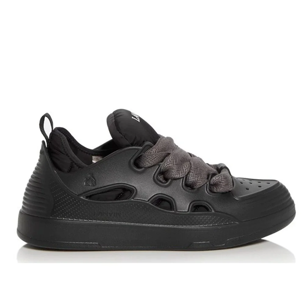 Lanvin Paris Men's Molded Rubber Curb Sneaker Shoe,‎ Anthracite, Size 42
